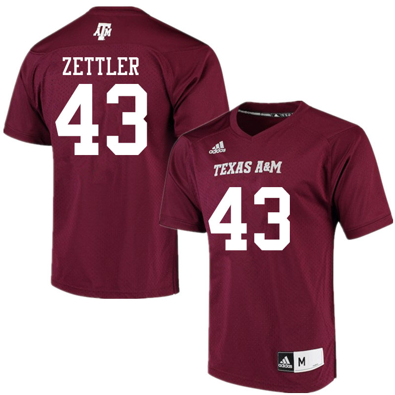 Men #43 Alex Zettler Texas A&M Aggies College Football Jerseys Sale-Maroon Alumni Player